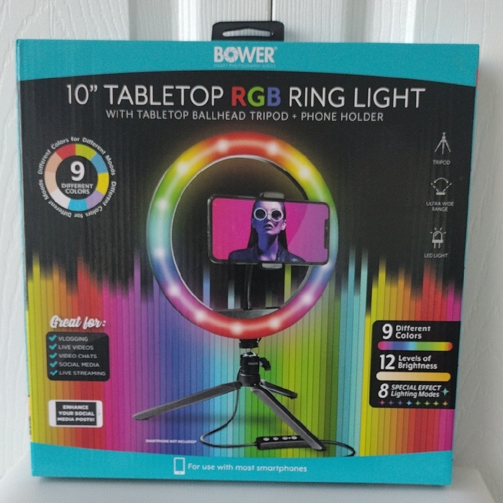 RGB Ring Light with Tripod and Phone Holder